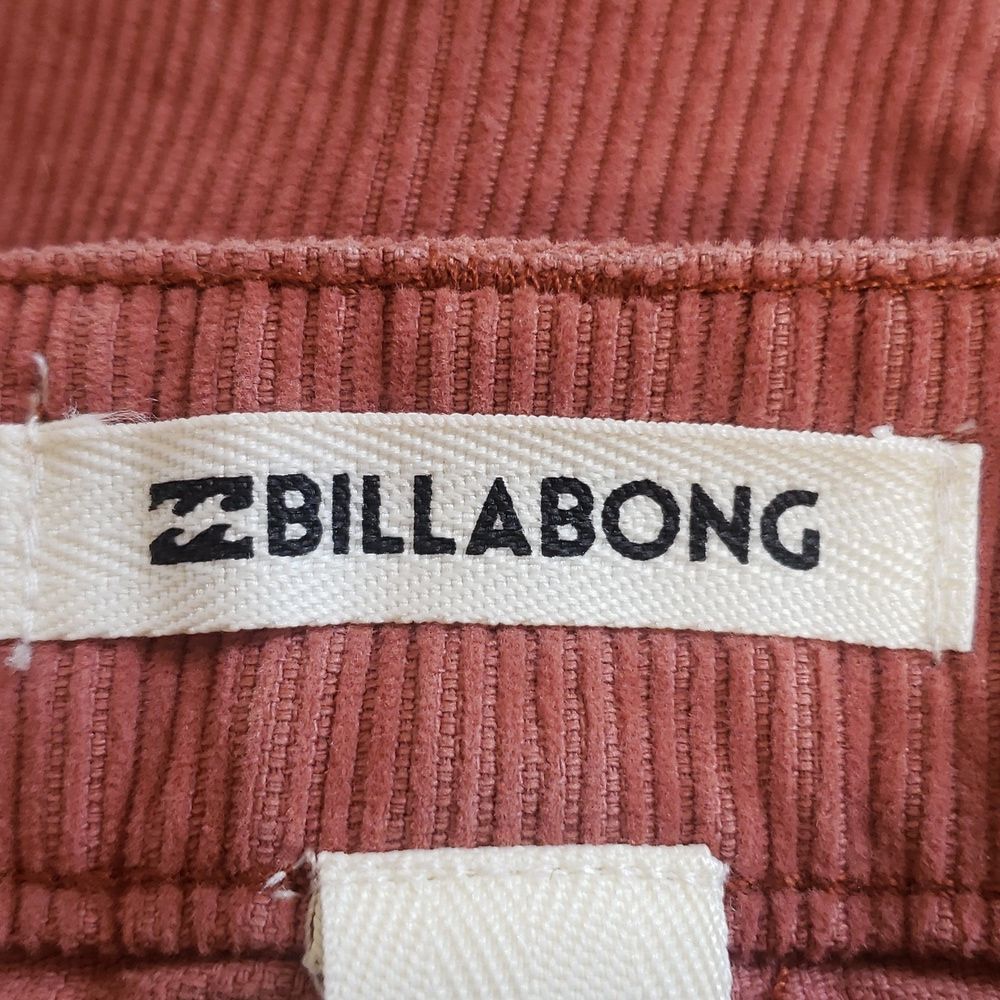 BILLABONG Corduroy Button Front Mini Skirt | Rust Pink Burnt Orange | Size 2 - Picture 12 of 14